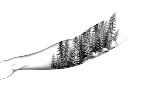 Coniferous forest forearm tattoo sleeve tattoo idea