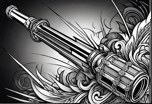futuristic light saber hilts crossing tattoo idea