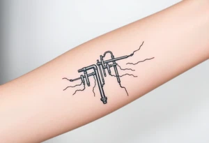 vertical System of thin pipes that transitions gradually from the sides and end into thick, widespread 
veins of forearm tattoo idea
