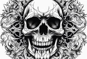 Skull flames tattoo idea