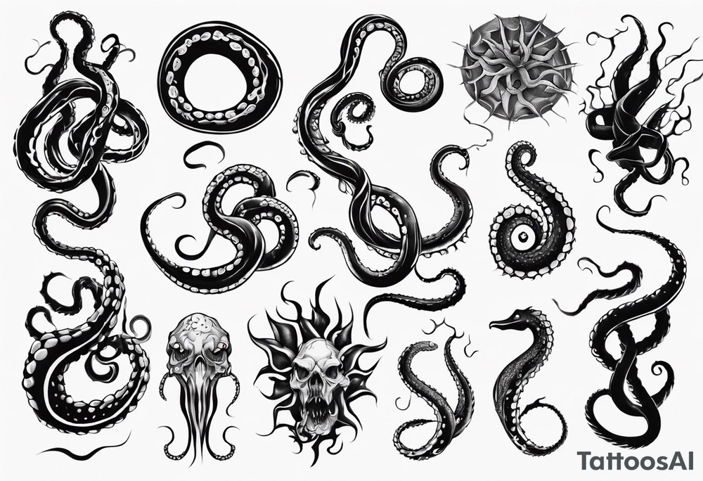 long tentacle tattoo tattoo idea