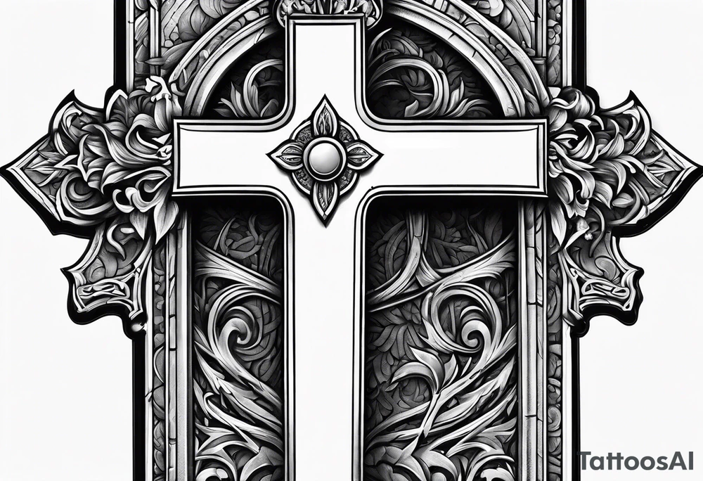 Tomb with cross tattoo idea