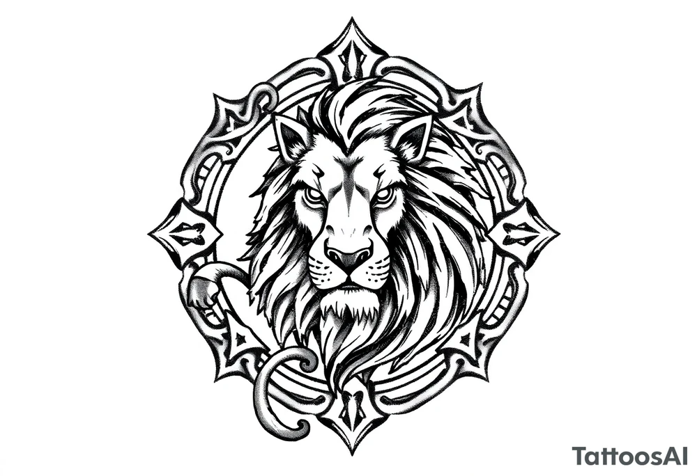 Irish symbol with lion inside tattoo idea