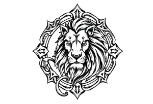 Irish symbol with lion inside tattoo idea
