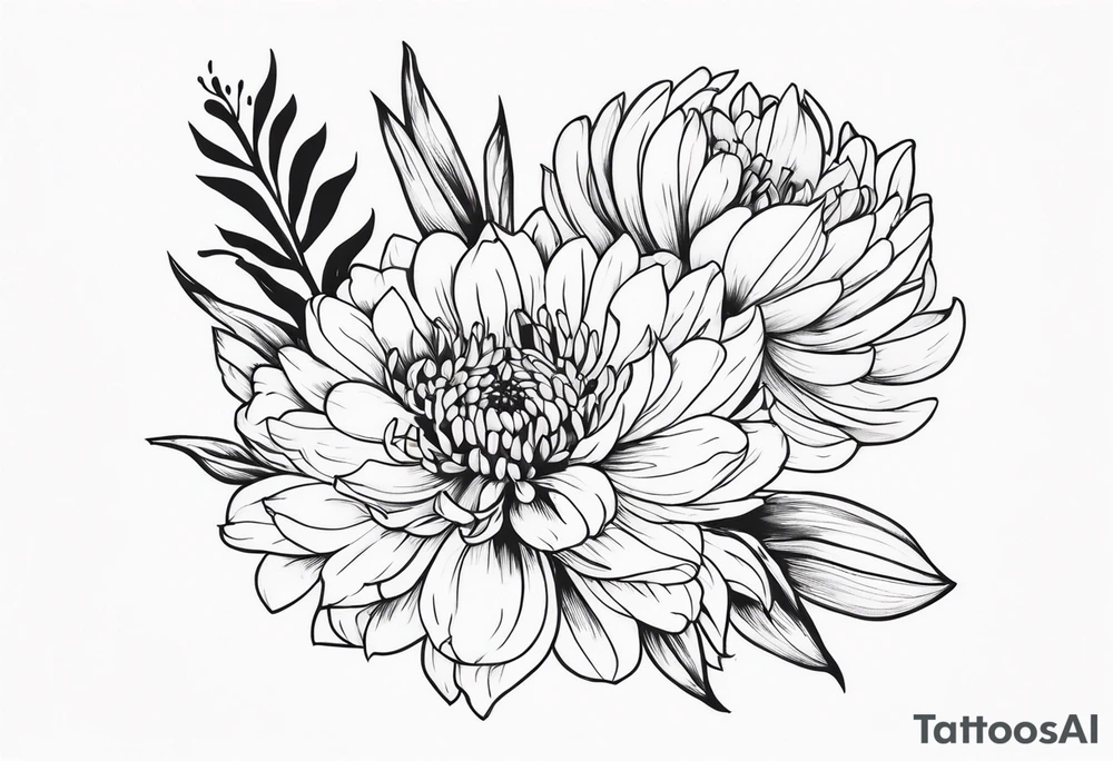 chrysanthemum and gladiolus tattoo idea