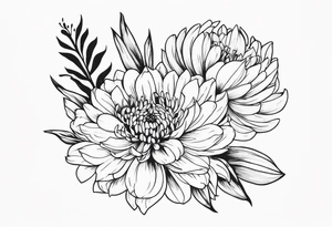 chrysanthemum and gladiolus tattoo idea