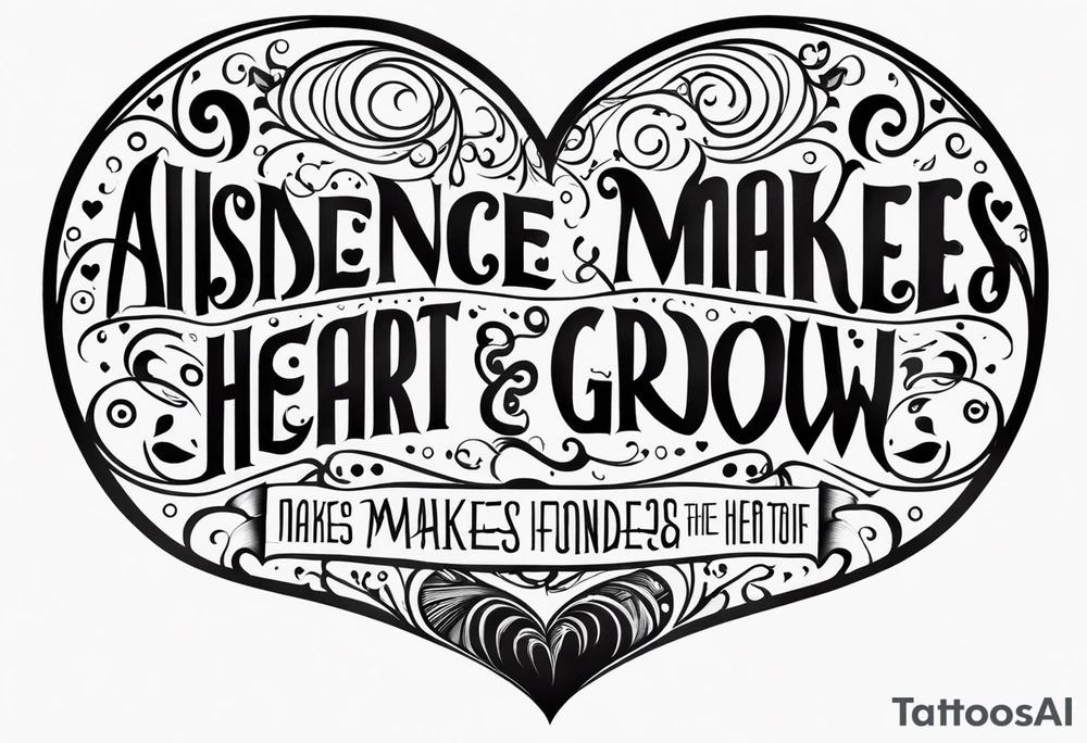 Absence makes the heart grow fonder tattoo idea