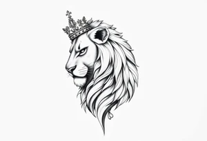 powerful majestic lion vagina and anus 
with a crown tattoo idea
