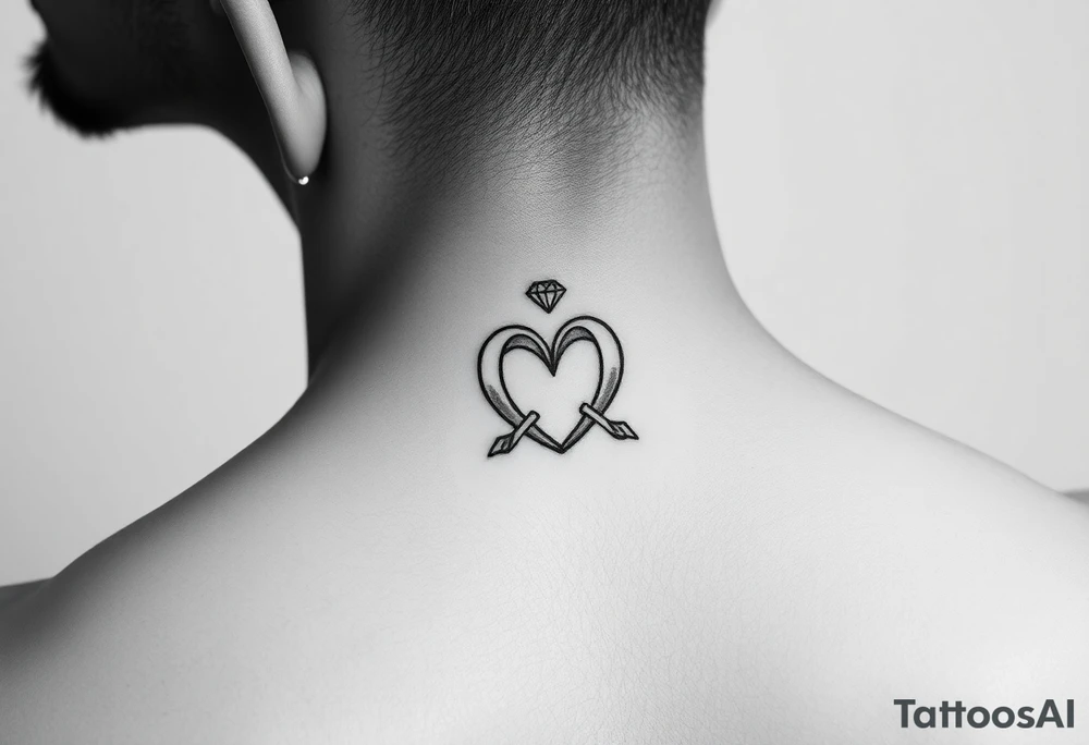 Taiylor with the O as a diamond ring with hearts behind the ear tattoo on the neck tattoo idea