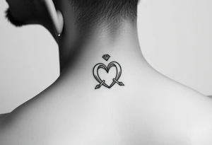 Taiylor with the O as a diamond ring with hearts behind the ear tattoo on the neck tattoo idea