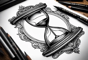 hourglass grandfather memorial sunset tattoo idea