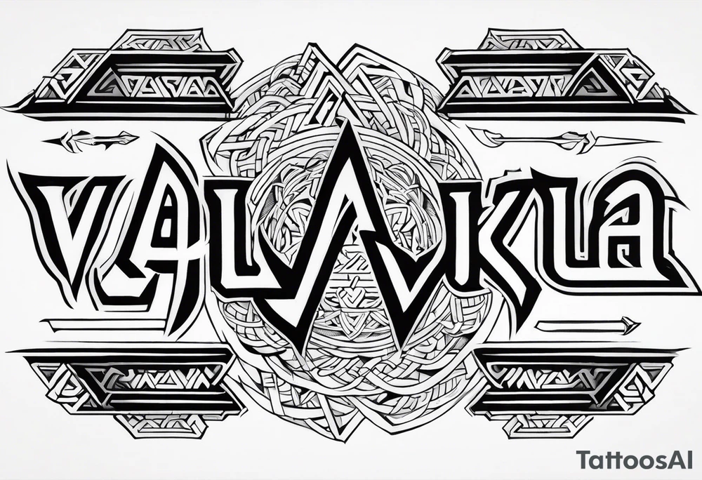Valhalla word 
valknut sword tattoo idea