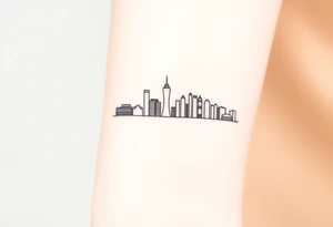 abstract, line drawing of the downtown phoenix az skyline tattoo idea