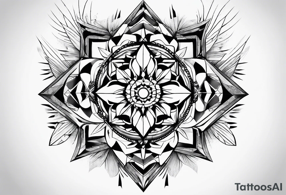 Abstract crystal shapes tattoo idea