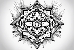 Abstract crystal shapes tattoo idea