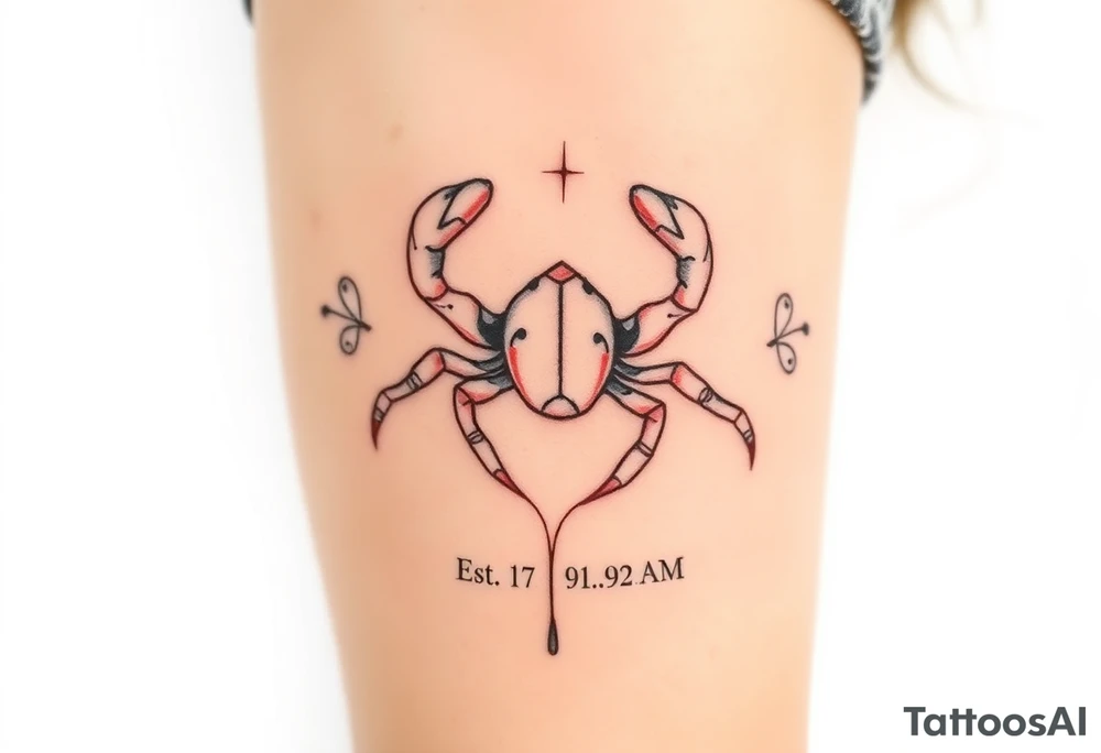 cancer, Est. 07.19.91  2:22 A.M tattoo idea
