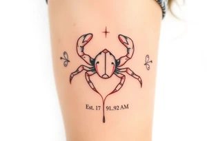 cancer, Est. 07.19.91  2:22 A.M tattoo idea
