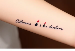 Silhouette of a mother passing 2 flames to two daughters tattoo idea