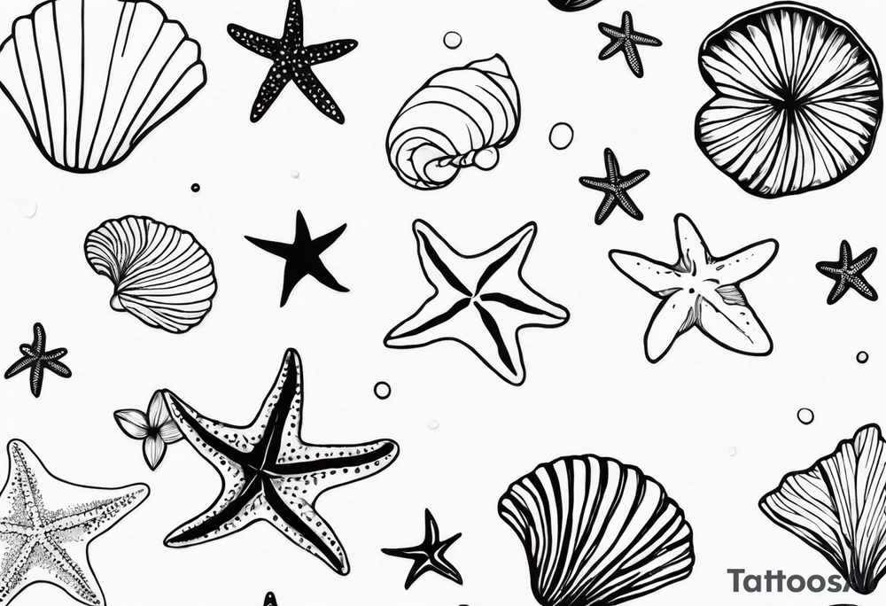 Dainty and delicate Shell/starfish wrist tattoo tattoo idea Dainty and delicate Shell/starfish wrist tattoo tattoo idea