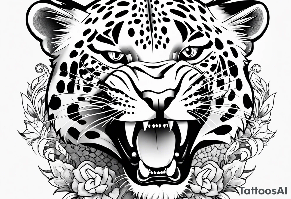 baby leopard with pokemon tattoo idea