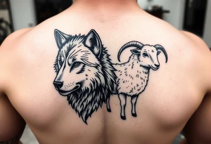 Wolf and sheep tattoo idea