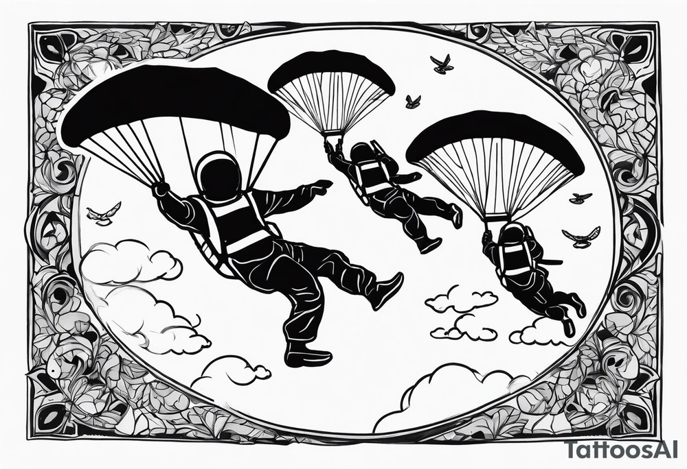 sky divers tattoo idea