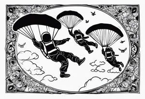 sky divers tattoo idea