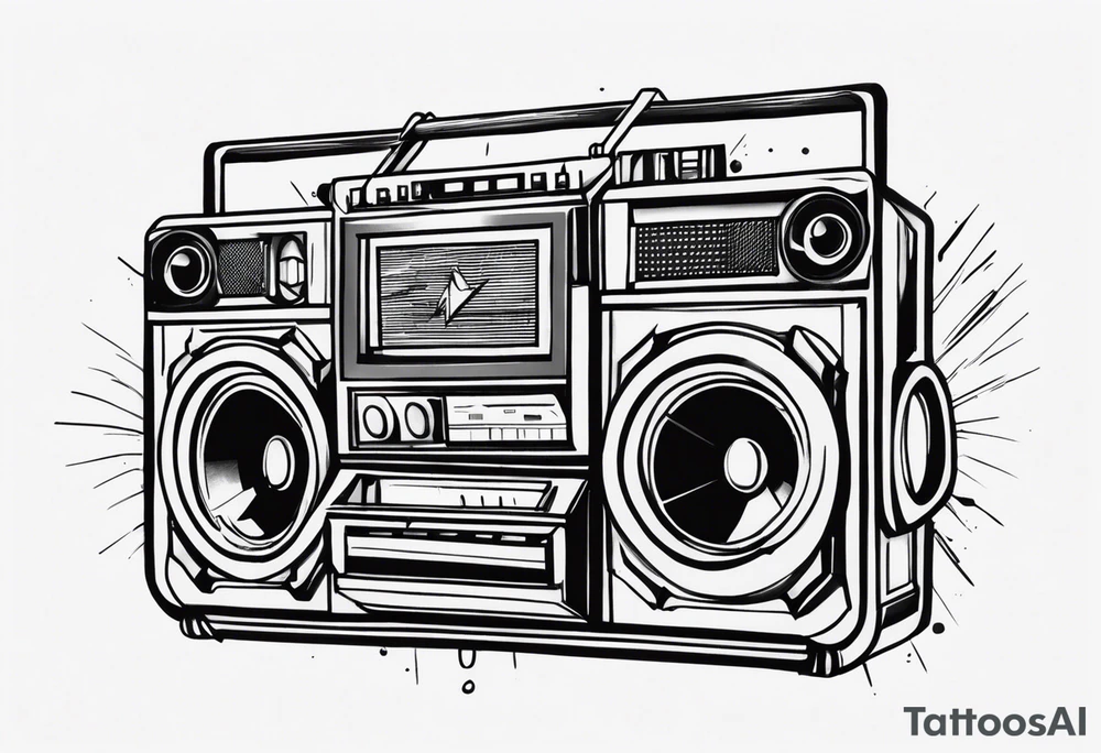 Boombox flash tatoo tattoo idea