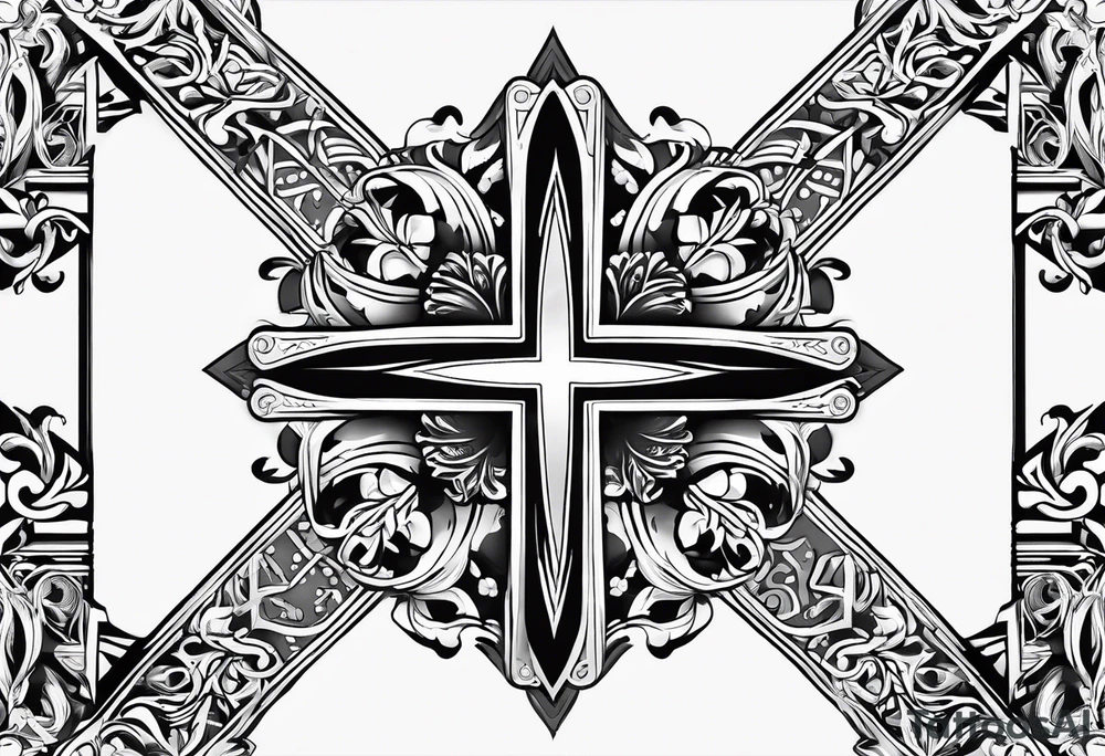 Basque tribal band with cross tattoo idea