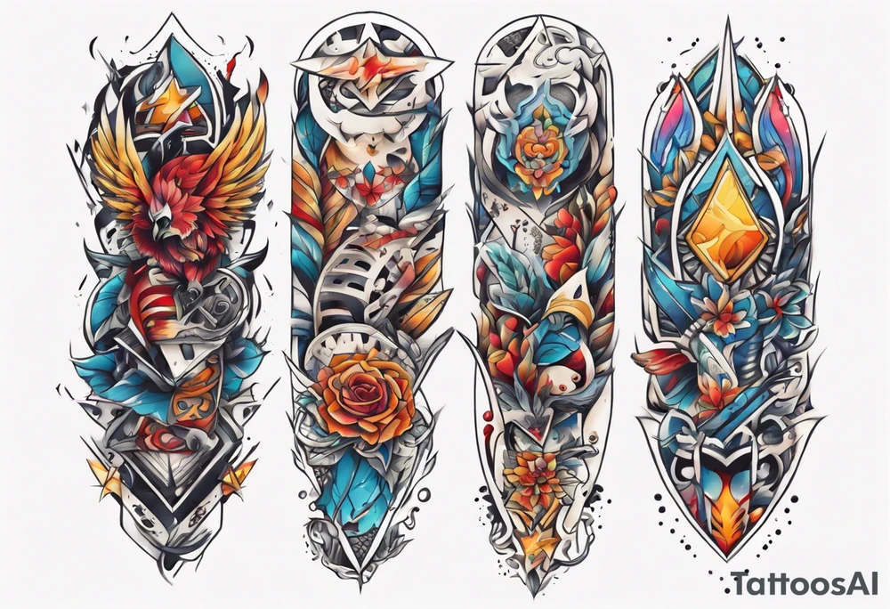 patchwork tattoo for full arms tattoo idea