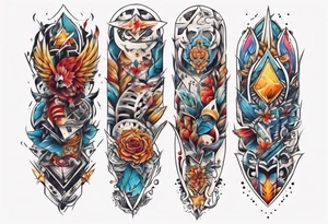 patchwork tattoo for full arms tattoo idea