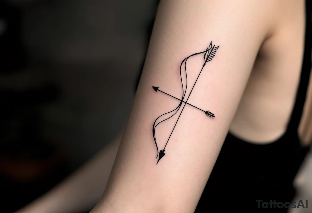 Small bow and arrow tattoo idea