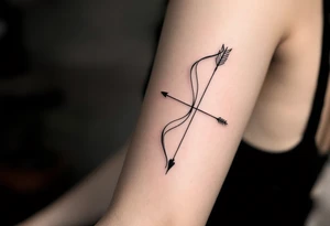 Small bow and arrow tattoo idea