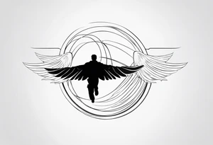 person in flight tattoo idea