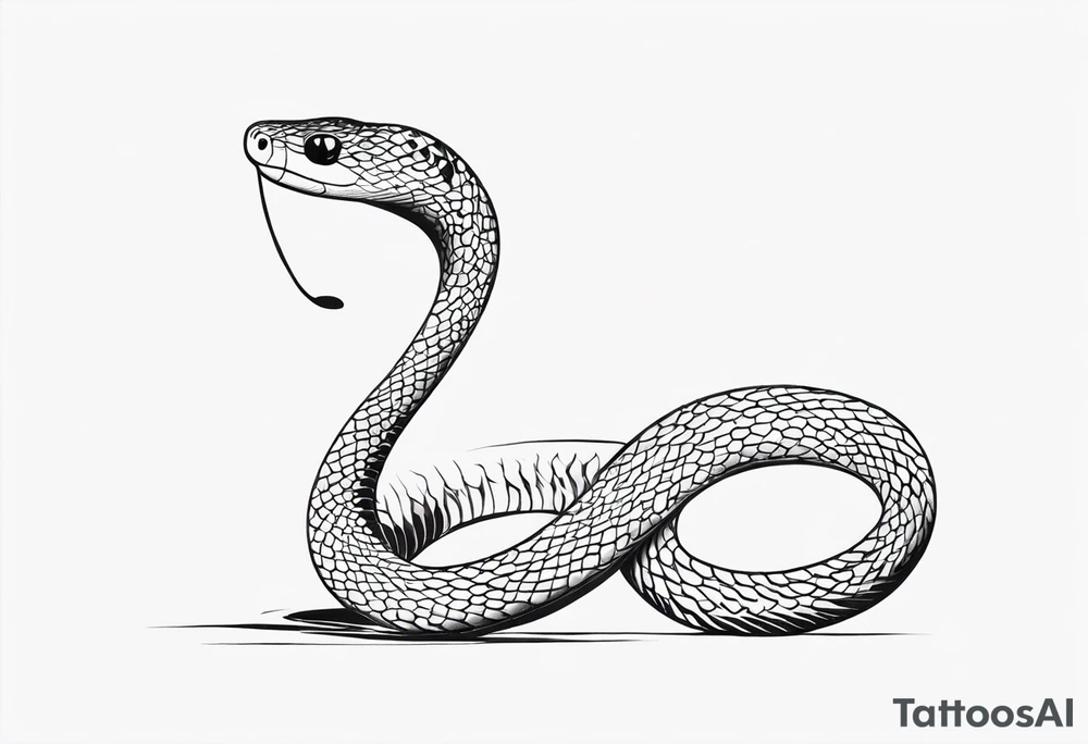 a small snake with a protruding tongue tattoo idea