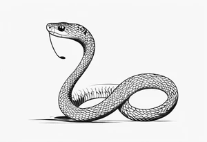 a small snake with a protruding tongue tattoo idea