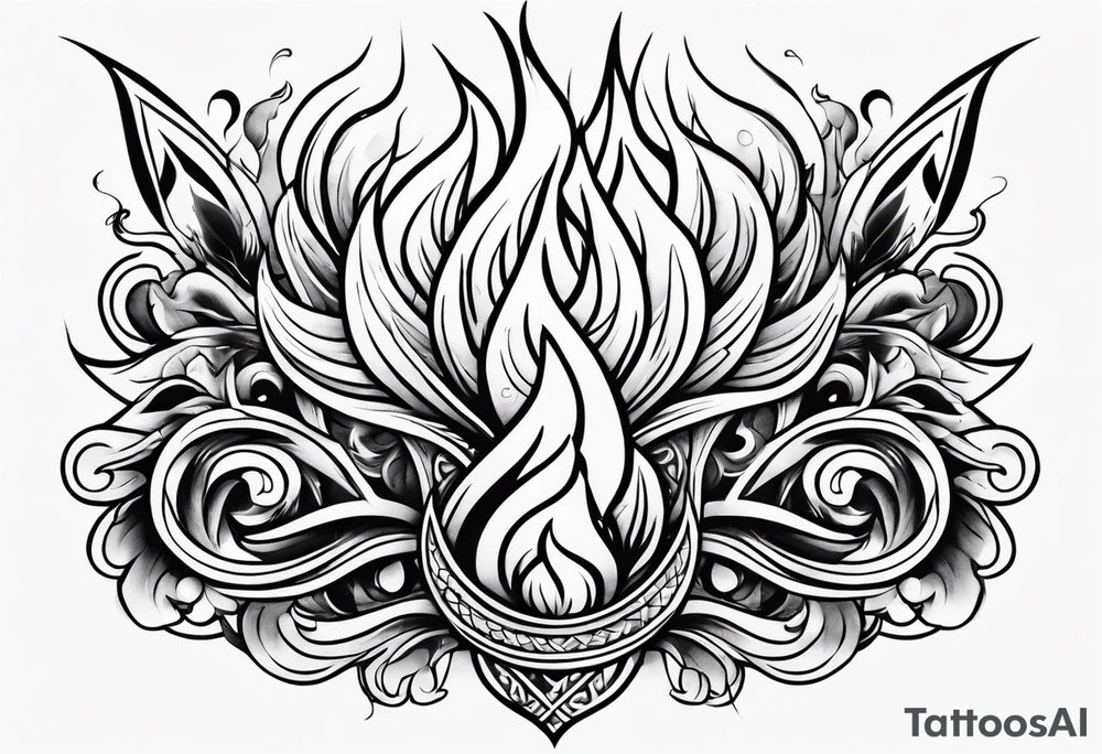 Torch and flames tattoo idea
