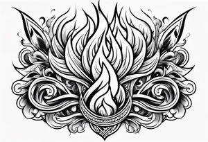 Torch and flames tattoo idea