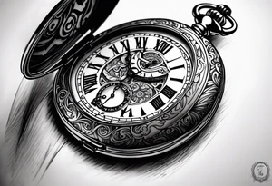 Pocket watch at 9:45 tattoo idea