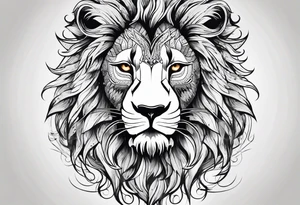 powerful lion with fire tattoo idea