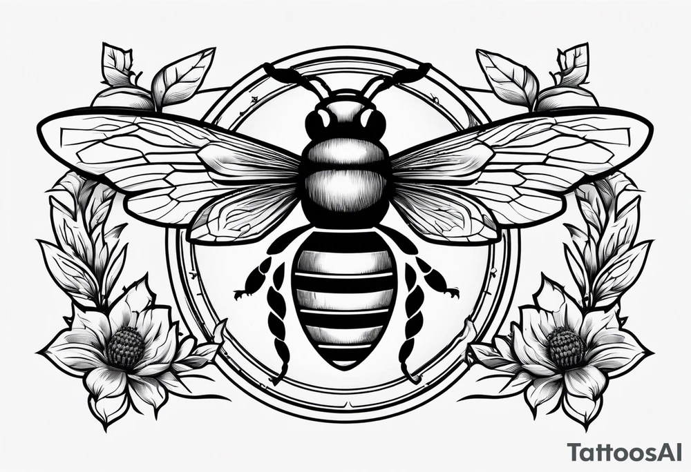 a bee inside of a emblem, like a family blazon
a bit classy and emblematic tattoo idea