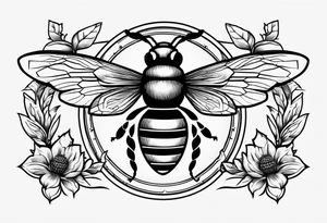 a bee inside of a emblem, like a family blazon
a bit classy and emblematic tattoo idea