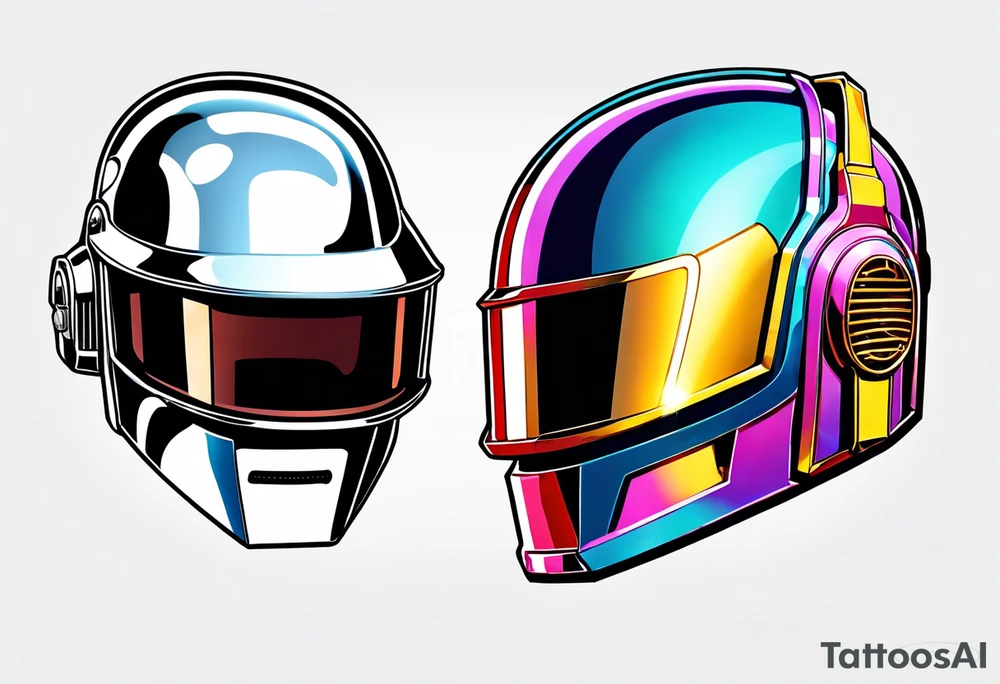 The two Daft Punk masks side by side tattoo idea