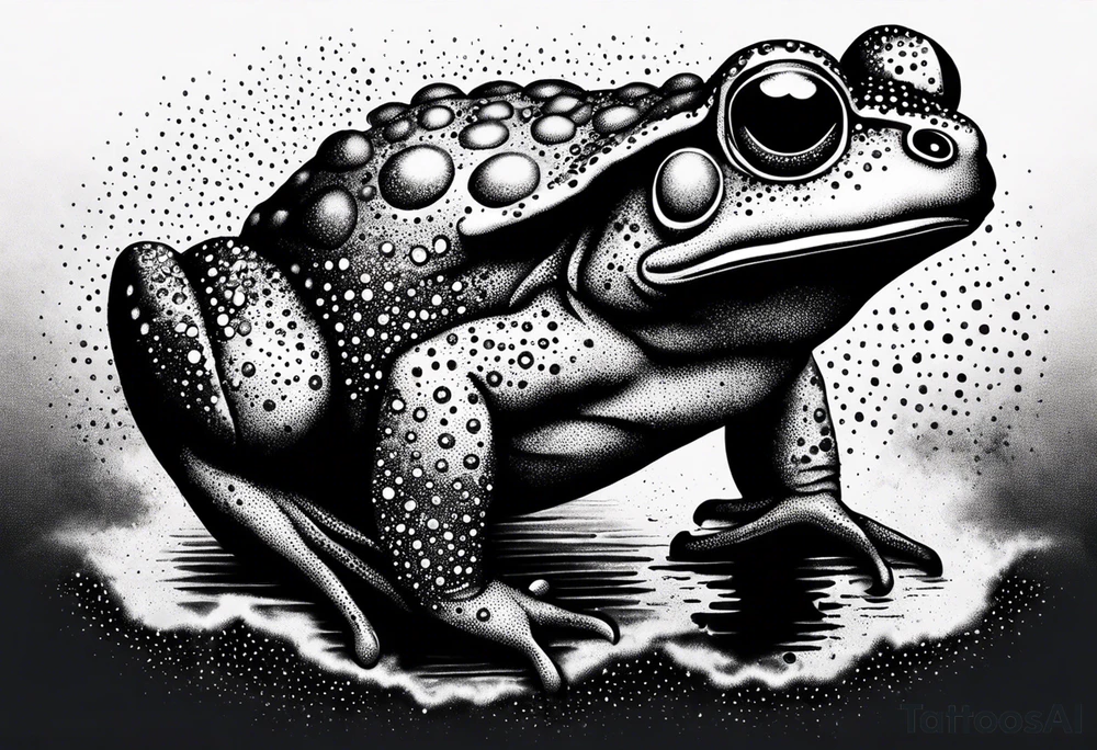 A toad in a thunderstorm tattoo idea