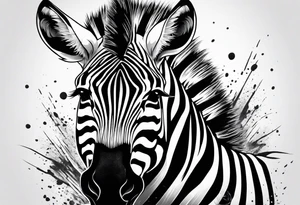 Aggressive zebra angry and in attack mode tattoo idea