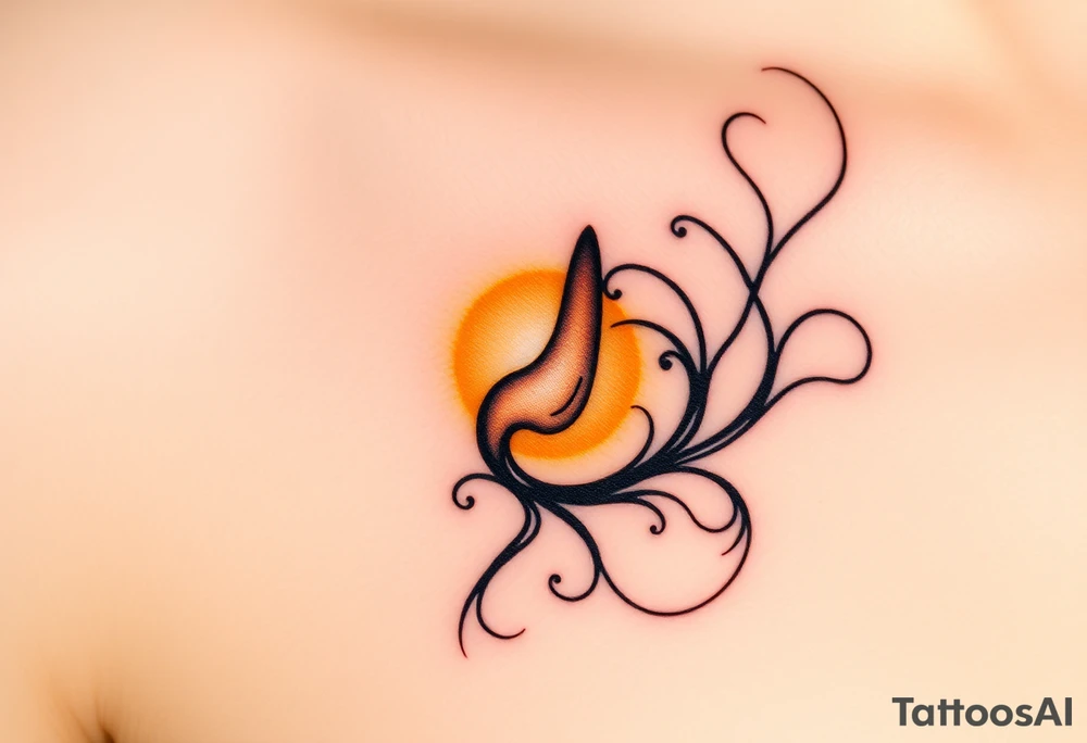 A soft golden light contrasting with shadowy black tendrils emerging from the other hand, representing a battle between inner purity and external corruption. The light is depicted in radiant yellows, while the dark side uses deep blues and blacks. tattoo idea