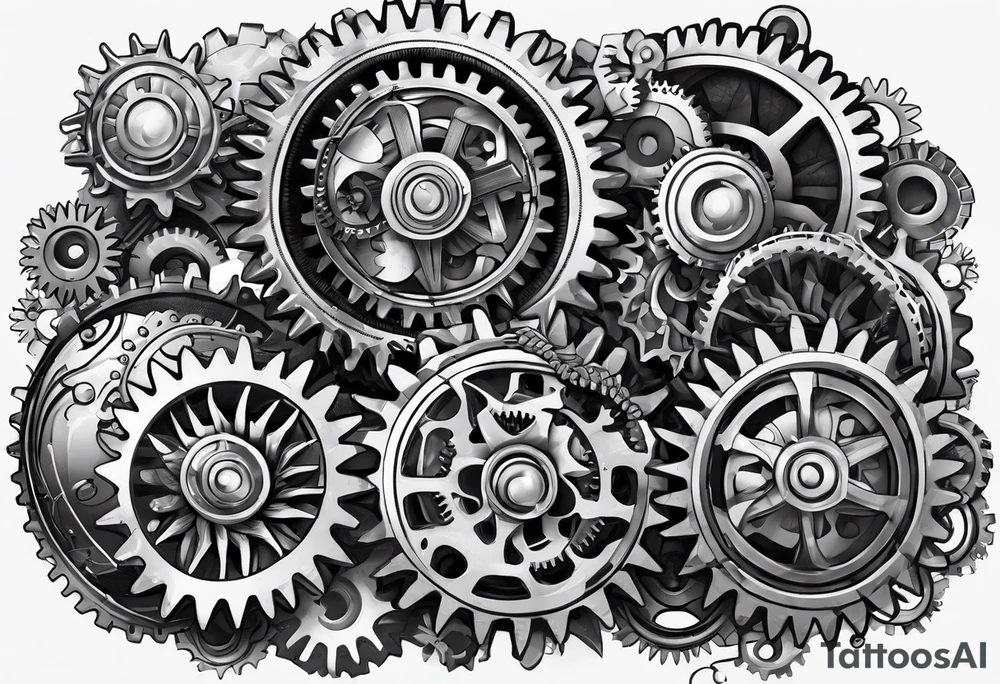 Bio mechanical gears for a sleeve tattoo idea