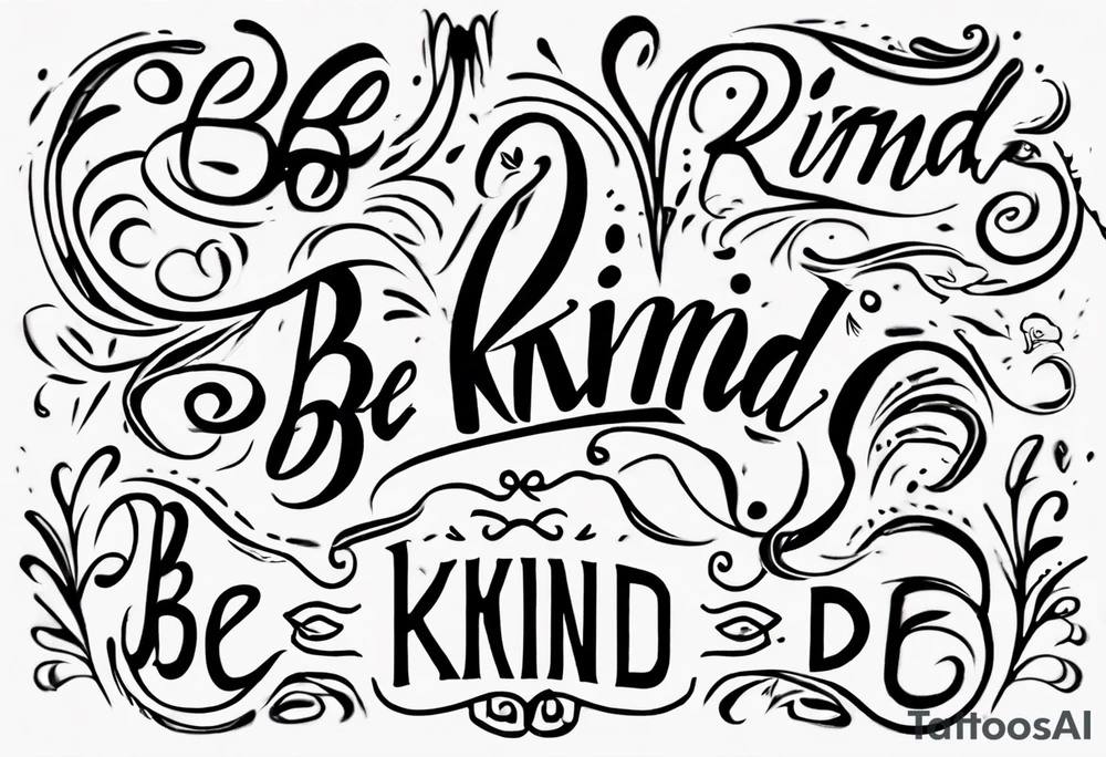 Straight line lettering that says Be Kind …..of a Bitch tattoo idea