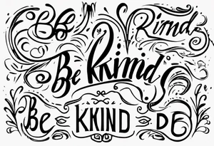 Straight line lettering that says Be Kind …..of a Bitch tattoo idea