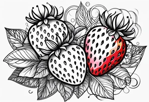 Individual Strawberry tattoo idea